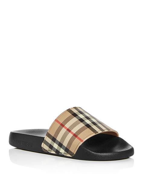 burberry block leather slides|burberry flip flops for women.